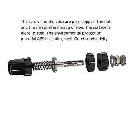 Tin Brass Plated Insulated Binding Post Terminals Connectors for 4mm Banana Plugs Test Probe Conversion 5PCS (Red, Yellow, Blue, Green, Black)