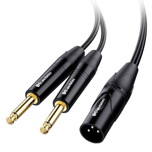 Cable Matters Dual 1/4 Inch to XLR Audio Splitter Cable, 6.6ft | XLR Male to 2x 1/4 (6.35mm) Male Splitter Cable, XLR to Dual 6.35mm Splitter, Black - size: 6.6 Feet