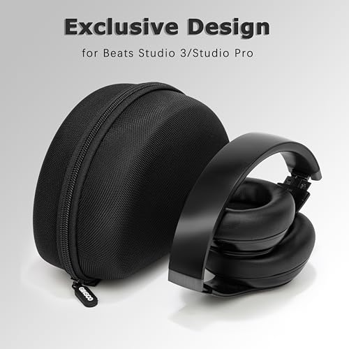 Ginsco Headphone Case Exclusive for Beats Studio Pro/Studio 3 - Wireless Bluetooth Noise Cancelling Headphones, Hard Shell Case Portable Travel Carrying Headphone Case (Black)