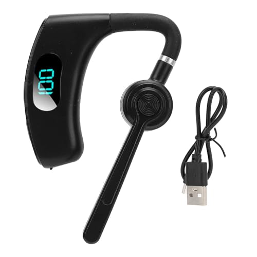 VBESTLIFE Bluetooth Headset, Bluetooth Earpiece, Noise Reduction Single Ear Earphones for Cell Phone, Laptop, Driver Trucker (Black) - color: Black