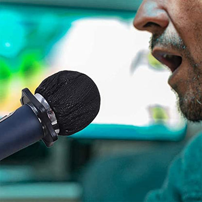 300 Pcs Disposable Microphone Covers, Windscreen Mic Covers, Handheld Microphone Protective Cap for Karaoke