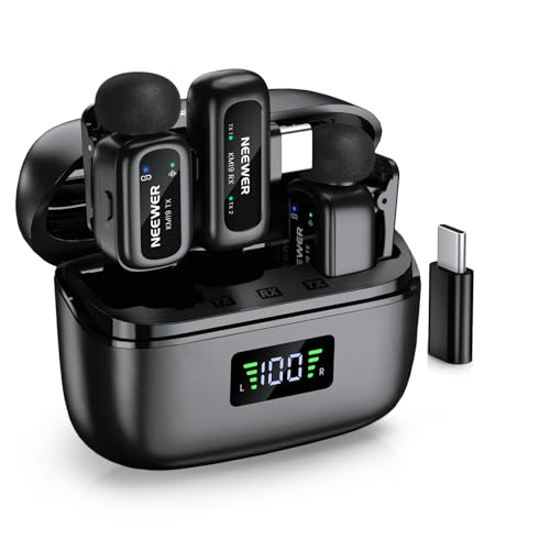 NEEWER KM19 Lightweight Wireless Lapel Microphone, 48kHz/24bit 30H Battery