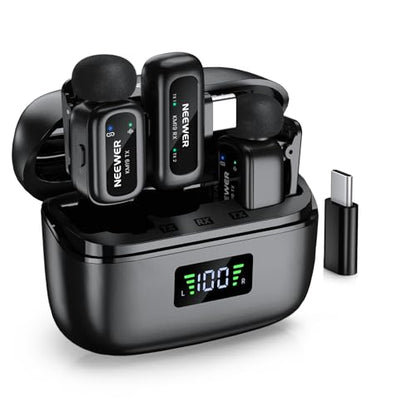NEEWER KM19 Lightweight Wireless Lapel Microphone, 48kHz/24bit 30H Battery