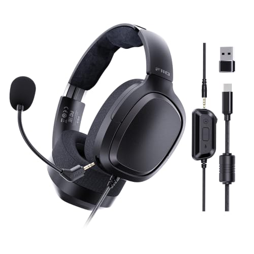 FiiO FG3 Gaming Headset, Dual Dynamic Driver USB Headphones with Detachable ENC Microphone, Virtual 7.1 Surround Sound, Hi-Res DAC, DSP EQ, Compatible with PC, PS5, Xbox & Switch