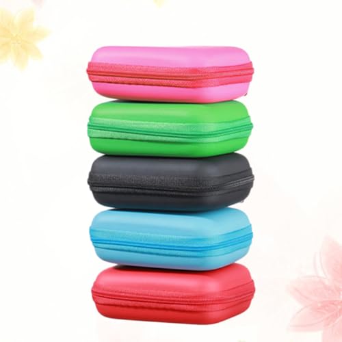 2 Pcs EVA Headphone Storage Case with Smooth Zipper and Mesh Pockets