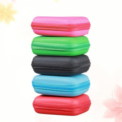 2 Pcs EVA Headphone Storage Case with Smooth Zipper and Mesh Pockets