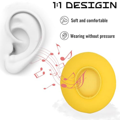 Headphone Replacement Ear Pad Cover Compatible with Beats by Dre Solo3 Solo2 Wired Wireless Headphones Protein Leather Memory Foam Headphone Cushion Ear Muffs-College Yellow - color: college yellow