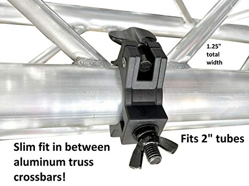 Four Pack (4) Slim 1.25" Width O Clamp DJ Stage Fits 1.5"/2" Lighting Heavy Duty Mounting for Stand/Truss