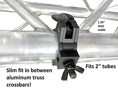 Four Pack (4) Slim 1.25" Width O Clamp DJ Stage Fits 1.5"/2" Lighting Heavy Duty Mounting for Stand/Truss