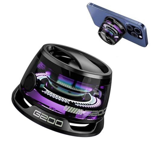 2 Pcs G200 Magnetic Bluetooth Speaker,Multifunctional Portable Mini Speaker with Multi RGB Color Light Show-3D Surround Sound Effect,Christmas Birthday Gifts - color: Black+Black