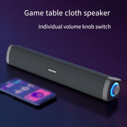 Wired Computer Speakers, Dual Driver High Volume Soundbar for PC, Laptop, TV, Phone, Office, Gaming, Compact ABS Desktop System, Blue Black Gray(black)