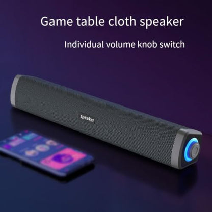 Wired Computer Speakers, Dual Driver High Volume Soundbar for PC, Laptop, TV, Phone, Office, Gaming, Compact ABS Desktop System, Blue Black Gray(black)