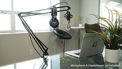 Rockville DMS30 40" Microphone Boom Arm for Studio Podcast with Desk Clamp | USB Mic Stand, Internal Springs, Steel Frame, Aluminum Alloy Clamp, Broadcasting, Fits Desks up to 2" Thick, ABS Mic Clip - size: 40"