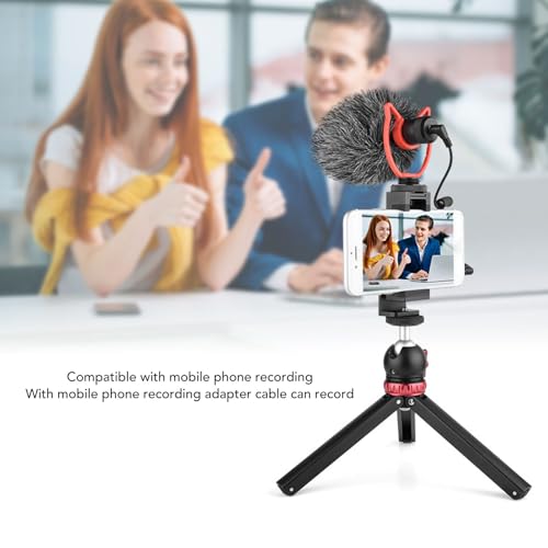 Zopsc USB Noise Reduction Condenser Mic for Camera | Plug and Play Camera Microphone, Aluminum Alloy Shotgun Mic, Lavalier Mic Alternative for Camcorder, Smartphone Recording