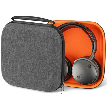 Geekria Shield Case for Over-Ear Headphones, Replacement Hard Shell Travel Carrying Bag with Cable Storage, Compatible with Audeze Maxwell, Soundcore SpaceOnePro, Sony WH-1000XM5 (Dark Grey)