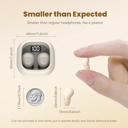 Invisible Mini Sleep Earbuds Ear Buds for Side Sleepers Sleeping, Small Ears Canals Women Wireless Bluetooth Low Profile Smallest Disgused Tiny Micro Discreet Hidden Earbuds Headphones for Work - color: Skin