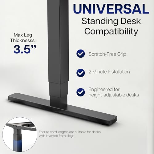 VIVO Adjustable Clamp-on Desk Leg PC Mount, Under Desk PC Mount, Computer Case CPU Holder with Tool-Free Installation, Black, MOUNT-PC01C - size: Mid