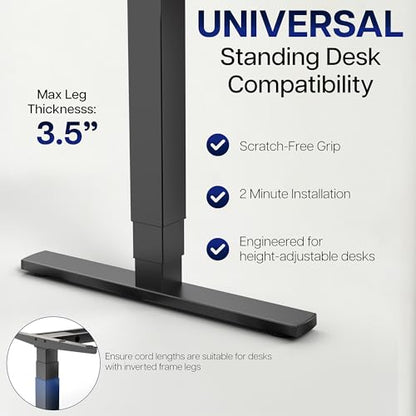 VIVO Adjustable Clamp-on Desk Leg PC Mount, Under Desk PC Mount, Computer Case CPU Holder with Tool-Free Installation, Black, MOUNT-PC01C - size: Mid