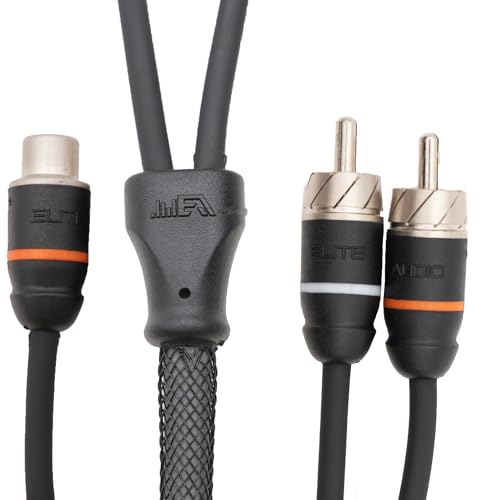 Elite Audio EA-PRMY2M Premium 2-Ch Oxygen Free Copper RCA Y-Adapter - 1.5ft. Dual Male to Female Twisted Pair with Noise Reduction