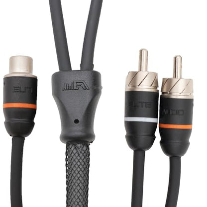 Elite Audio EA-PRMY2M Premium 2-Ch Oxygen Free Copper RCA Y-Adapter - 1.5ft. Dual Male to Female Twisted Pair with Noise Reduction