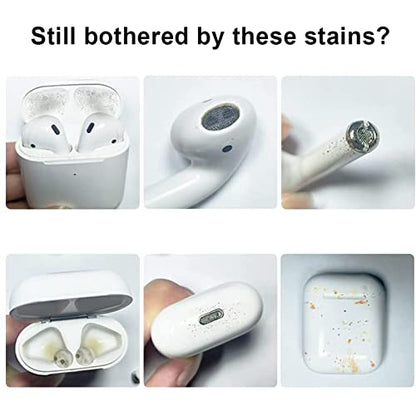 Bluetooth Earbuds Cleaning Pen,Cleaner Kit for Airpods Pro,Earbud Cleaning Kit,Multifunction Headphone Cleaning Pen Tool with Soft Brush Suitable for Headset,Keyboard, Phone and Camera Lens (White)
