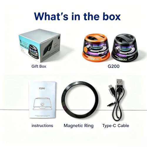 G200 2-Pack Black Mini Magnetic Bluetooth Speaker with Kickstand | IPX4 Waterproof, Full-Range Stereo Sound, TWS Pairing, RGB Lights, Grad Gift, Travel, Cycling, Hiking, Golf, Gym Yoga, Beach - color: black