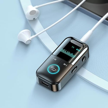 Cuifati Bluetooth 5.4 Transmitter Receiver, Low Latency for Car Airplane Travel, with Enhanced Microphone CVC8.0, 10Hrs Working Time