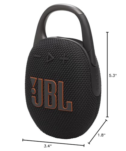 JBL Clip 5 Bluetooth Speaker and divvi! Protective Case - Black - color: Black
