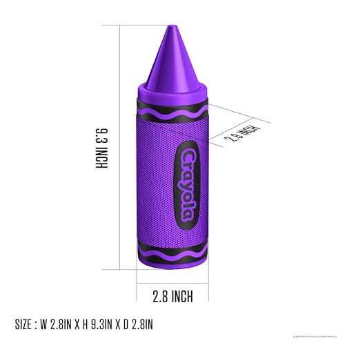 Crayola Kids Crayon Speakers Bluetooth, Portable Bluetooth Speakers | 20W Peak Power HD Sound, Mini Bluetooth Speaker Wireless with TWS Pairing BT 5.3, FM Radio Home/Party/Outdoor/Travel - color: Purple