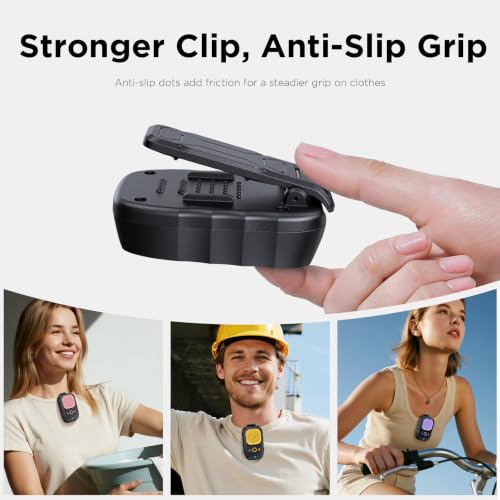 Wearable Bluetooth Speakers, Clip On Wireless Jobsite Speaker - Blue | 30H Playtime, IPX6 Water-Resistant, Portable, Built-in Mic, Hands-Free Calls, Non-Magnet - color: Blue
