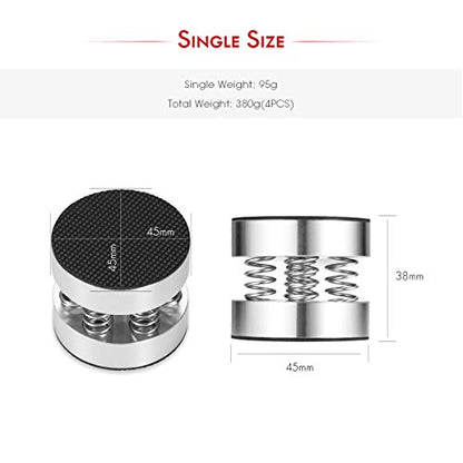Nobsound 4PCS Silver Aluminum Spring Speakers Spikes Isolation Stand for HiFi Amplifier/Speaker/Turntable/Player