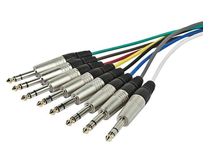 Monoprice 8-Channel 1/4-Inch TRS Male to XLR Male Snake Cable - 20 Feet, 26AWG, with 8 Balanced Mono and Unbalanced Stereo Lines - size: 20 feet, style: Cable