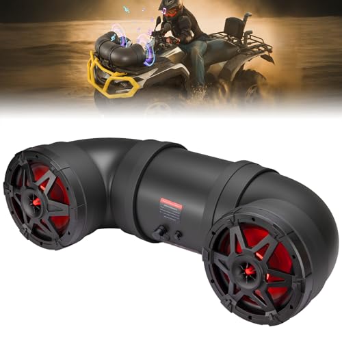 KEMIMOTO ATV Speaker 8 Inch Wireless Audio Streaming ATV UTV Sound Bar | w/ 20 RGB Light Modes, 2X Full Range Speakers 2X Tweeters Boat Sound System Compatible with Polaris Sportman Fourtrax Can Am - size: 8 Inch