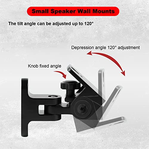 Speaker Wall Mount, Swivel and Tilt, Holds Up to 30lbs, 2 Packs | All Aluminum Wall Speaker Mount for Small Speakers, Compatible with JBL,Samsung, KEF, Klipsch, Sony and More, BS-218pro,Black