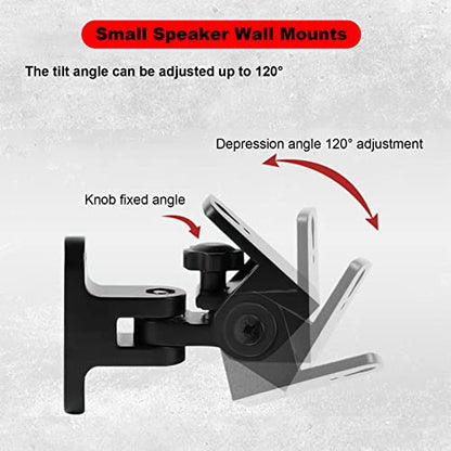 Speaker Wall Mount, Swivel and Tilt, Holds Up to 30lbs, 2 Packs | All Aluminum Wall Speaker Mount for Small Speakers, Compatible with JBL,Samsung, KEF, Klipsch, Sony and More, BS-218pro,Black
