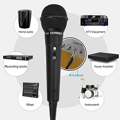 Wired Microphone, Karaoke Handheld Microphone for Singing, Mic Karaoke with 2.5m Cable, Vocal Dynamic Mic for Speaker, AMP, Mixer, DVD