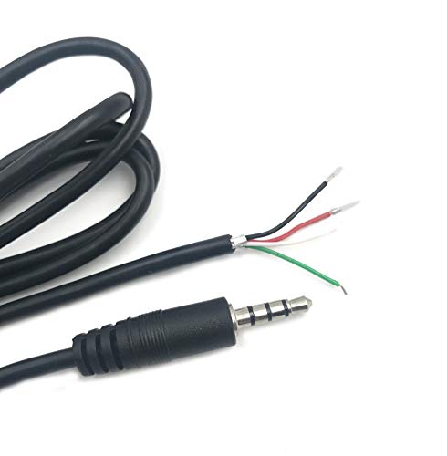 5Pcs 3.5mm Male Plug to Bare Wire Open End TRRS 4 Pole Stereo 1/8" 3.5mm Plug Connector Cable Replacement for Headphone Headset Earphone Microphone Audio Cable Repair 4.9ft