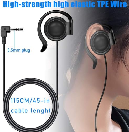 EXMAX 3.5mm Single Side Earphone Earbud Over Ear Headphone for EXD-101 ATG-100T EX-200N EX-100 Wireless Tour Guide Receiver Touring Groups Audience Radio Podcast Laptop MP3 Phone Computer(Right) - style: Right