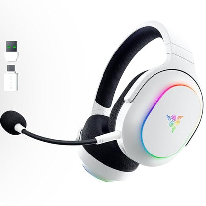 Razer Barracuda X Chroma Wireless Gaming Headset, 2.4GHz & Bluetooth, White | Lightweight, Chroma RGB, 40mm Drivers, Cardioid Mic, 70 Hr Battery, for PC, Mac, PS5, Switch 2, Smartphone - color: White
