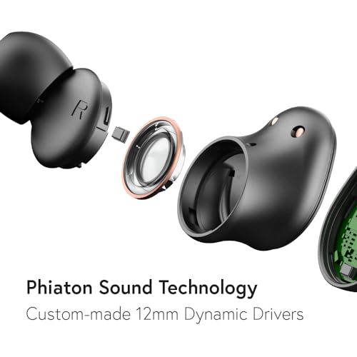 Phiaton Bonobuds True Wireless Earbuds Noise Cancelling Bluetooth Earbuds. Ambient Mode Headphones with Touch Controls. 20 Hr Battery and Quick Charge - color: Beige