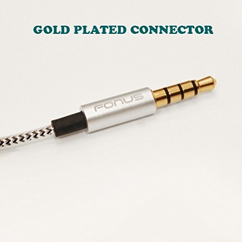 Hi-Fi Sound Earbuds Hands-Free Earphones w Mic Dual Metal Headphones Headset in-Ear Wired 3.5mm [Silver] Compatible with iPod Touch 4th Gen 3rd Gen 2nd Gen 1st Gen Nano 7th Gen 5th Gen
