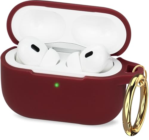 Case for Apple Airpods Pro 3 (2025) - VOTILE Airpods Pro 3 Cases Cover Women Silicone iPods Pro 3 Earbuds Wireless Accessorie Charging Cases Girl Keychain for Airpod iPods Pro 3 Generation - Burgundy - color: # Burgundy/Wine Red, size: for AirPods Pro 3 (