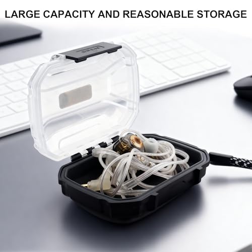 Premium IEM Earphone Carrying Case – Shockproof, Portable Storage Box for in-Ear Monitors & Accessories, Wired Earbud Case with Safety Rope