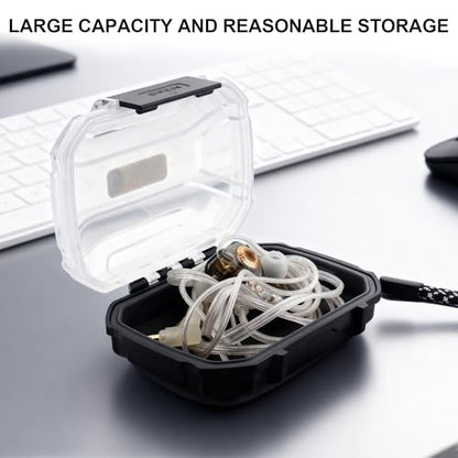 Premium IEM Earphone Carrying Case – Shockproof, Portable Storage Box for in-Ear Monitors & Accessories, Wired Earbud Case with Safety Rope