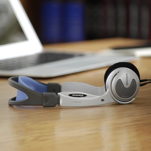 Koss KTXPro1 Titanium 90s Style On-Ear Headphones, Silver, Volume Control - color: Silver