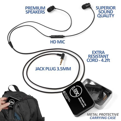 UliX Rider Wired Earbuds in-Ear Headphones, Earphones with Microphone, 5 Years Warranty, with Anti-Tangle Cable, Ear Buds for iPhone, iPad, Samsung, School Students, Kids, Women, Small Ears - style: 3.5 mm