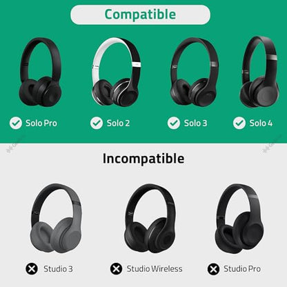 Geekria Shield Headphones Case Compatible with Beats Solo 4/3/2/Pro, Replacement Hard Shell Travel Carrying Bag with Cable Storage (Black) - color: Black