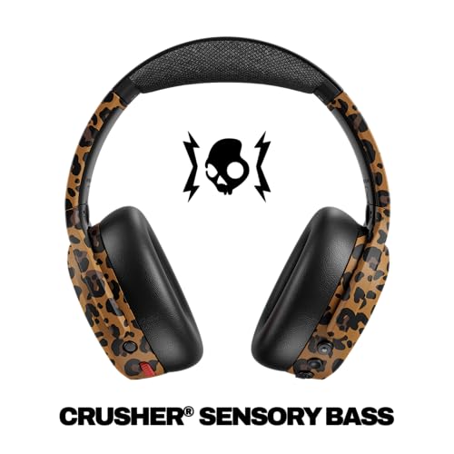 Skullcandy Crusher ANC 2 Noise Cancelling Wireless Headphones - Leopard | Multi-Sensory Crusher Bass, Over-Ear Fit, Bluetooth, 60 Hours Battery, Working Out, Gym, Travel, Studying, Music, Gaming - color: Leopard