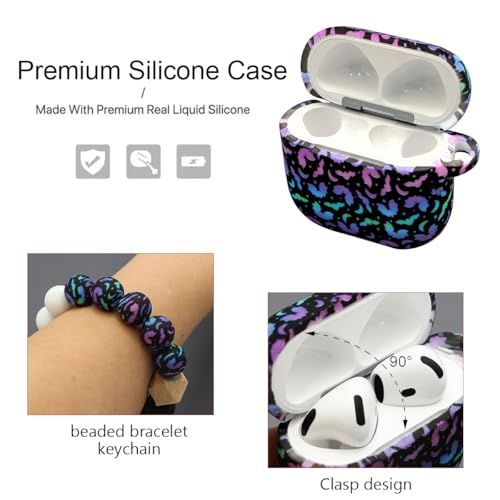 Case Compatible with AirPods 4 Case,Soft Silicone Cover with Bracelet Lanyard and Keychain, Cute Wireless Charging Protective Case for Apple AirPods 4th for Women and Men (Colourful) - color: Colourful