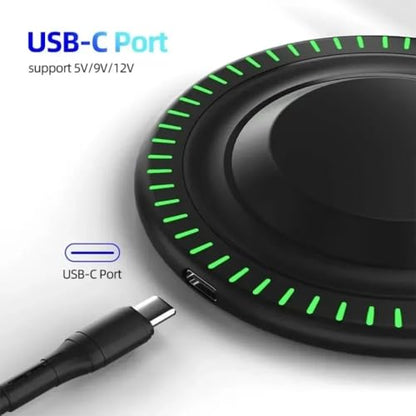 Wireless Charger Pad Stand Desktop Mobile Phone Chargers Fast Charging Dock Station for iPhone 17 16 15 14 13 12 Samsung Xiaomi (Silver) - color: White